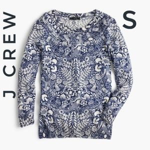 JCrew Rare Mermaid Print Ruffle Sweater XXS